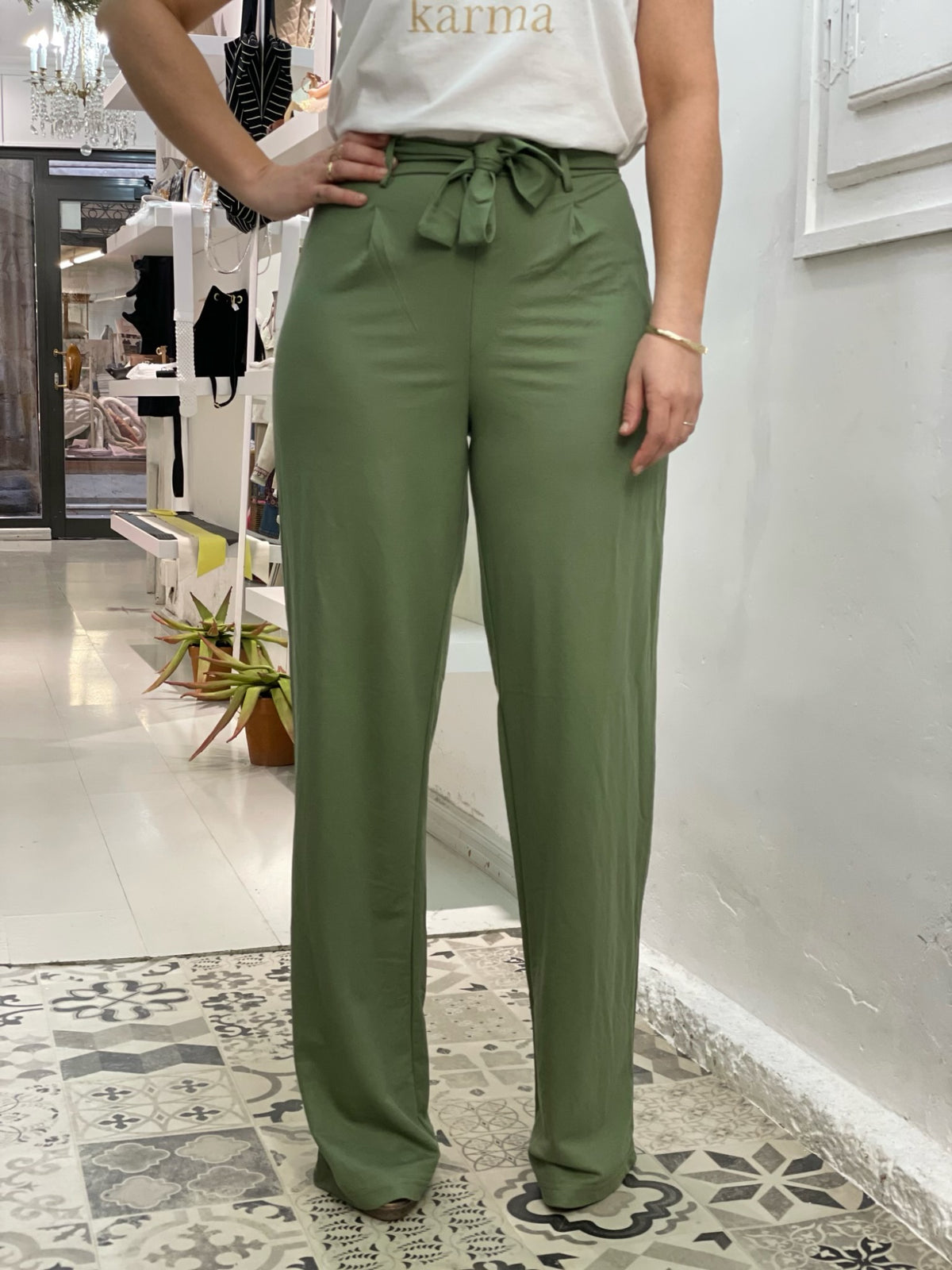 PANTALÓN FLUIDO CAROLA VERDE