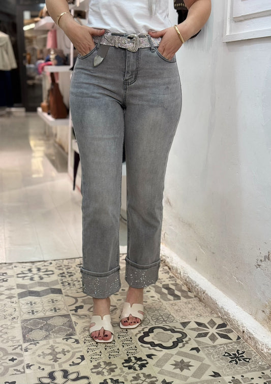 PANTALON GRETA GRIS BRILLI